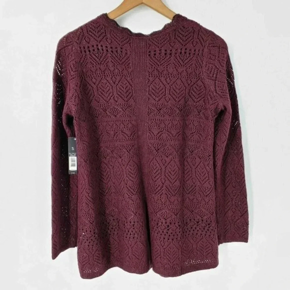 NIC+ZOE Shine On Sweater Winterberry Sparkle NWT - Picture 3 of 8